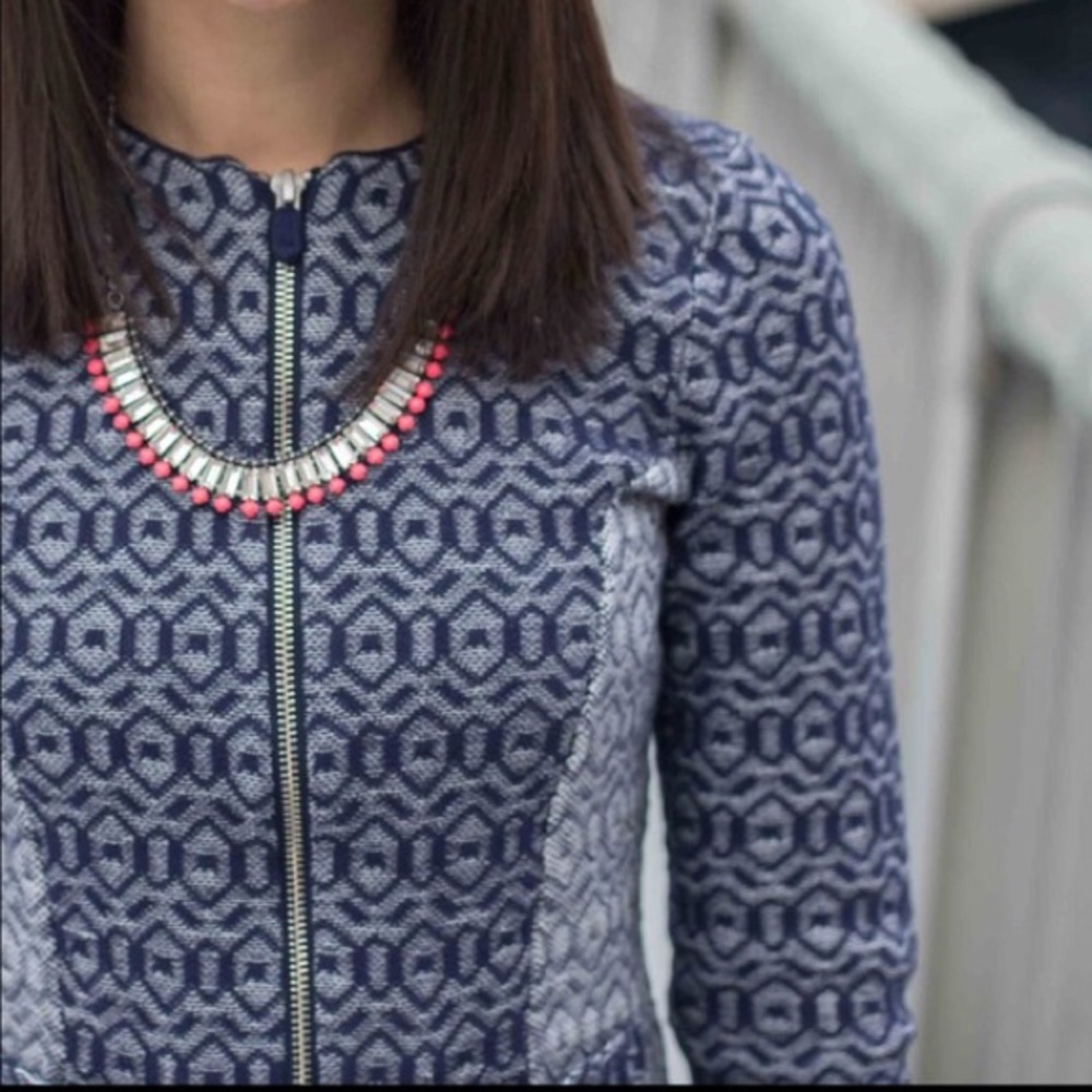 Anthropologie blue Rosie Neira Geo Diamond jacket